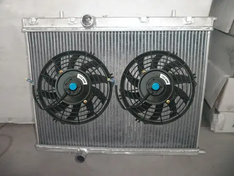 ALUMINUM RADIATOR + FANS FOR PEUGEOT 206 GTI/RC 180 1999-2008 2000 2001 2002 2003 2004 2005 2006 2007 2008