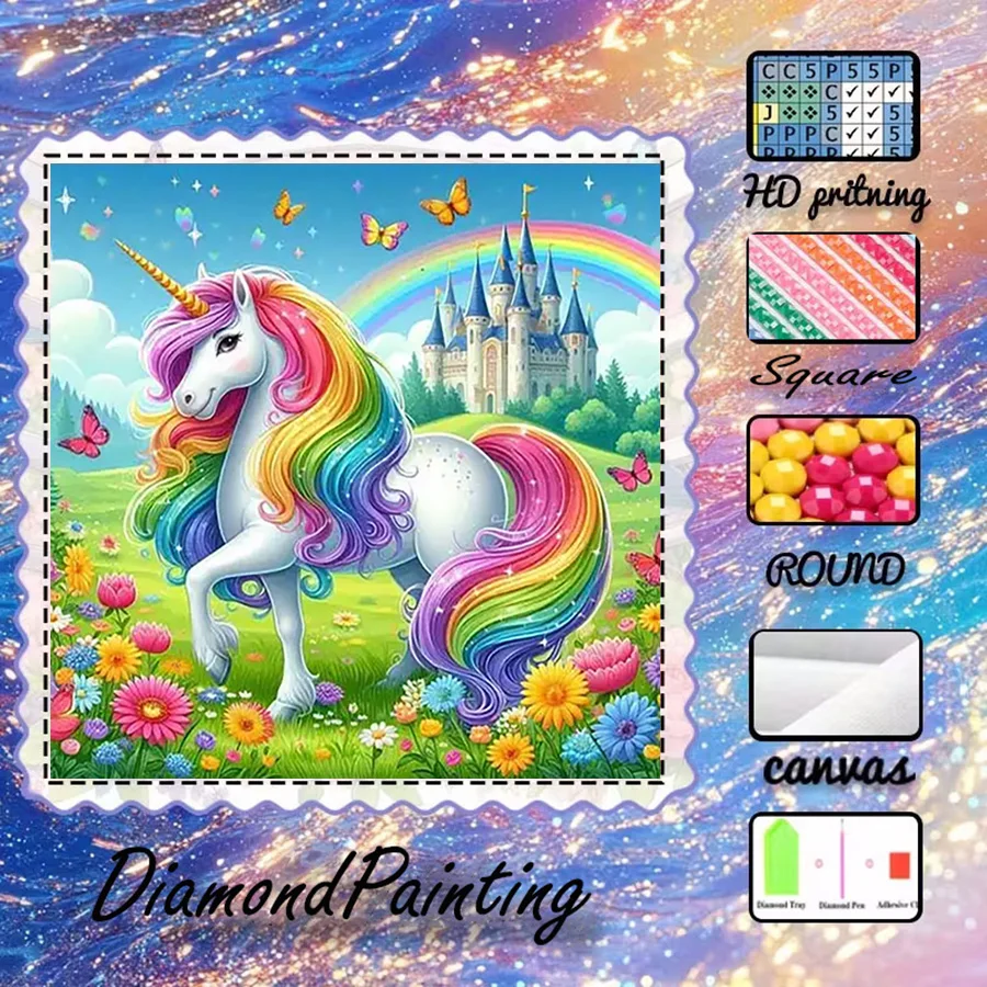 1 piece - 5D-DIY - Flocking cloth - Special drill bit - Diamond painting set - Unicorn, rainbow - Mosaic - Diamond art
1 piece - 5D-DIY - Flocking cloth - Special drill bit - Diamond painting set - Unicorn, rainbow - Mosaic - Diamond art