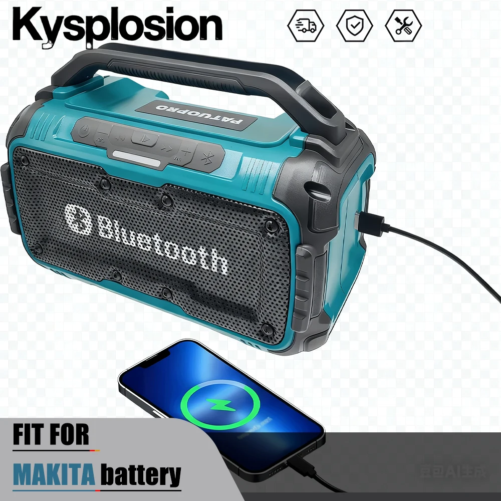 Беспроводной Bluetooth-динамик, портативный USB-развлекательное оборудование для отдыха на открытом воздухе, двухканальный стерео сабвуфер для makita
Беспроводной Bluetooth-динамик, портативный USB-развлекательное оборудование для отдыха на открытом воздухе, двухканальный стерео сабвуфер для makita