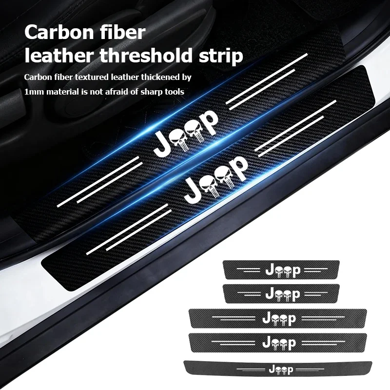 Heavy Duty Carbon Fiber Car Door Sill Scuff Plate Protector for Jeep Wrangler Gladiator JL JK TJ Grand Cherokee
Heavy Duty Carbon Fiber Car Door Sill Scuff Plate Protector for Jeep Wrangler Gladiator JL JK TJ Grand Cherokee