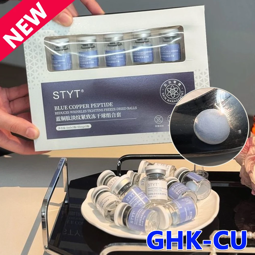 GHK-CU Blue Copper Peptide Freeze-Dried Pellets Kit Oligopeptide Skin Booster Moisturizing Anti-Wrinkle Firming Facial Serum
GHK-CU Blue Copper Peptide Freeze-Dried Pellets Kit Oligopeptide Skin Booster Moisturizing Anti-Wrinkle Firming Facial Serum
