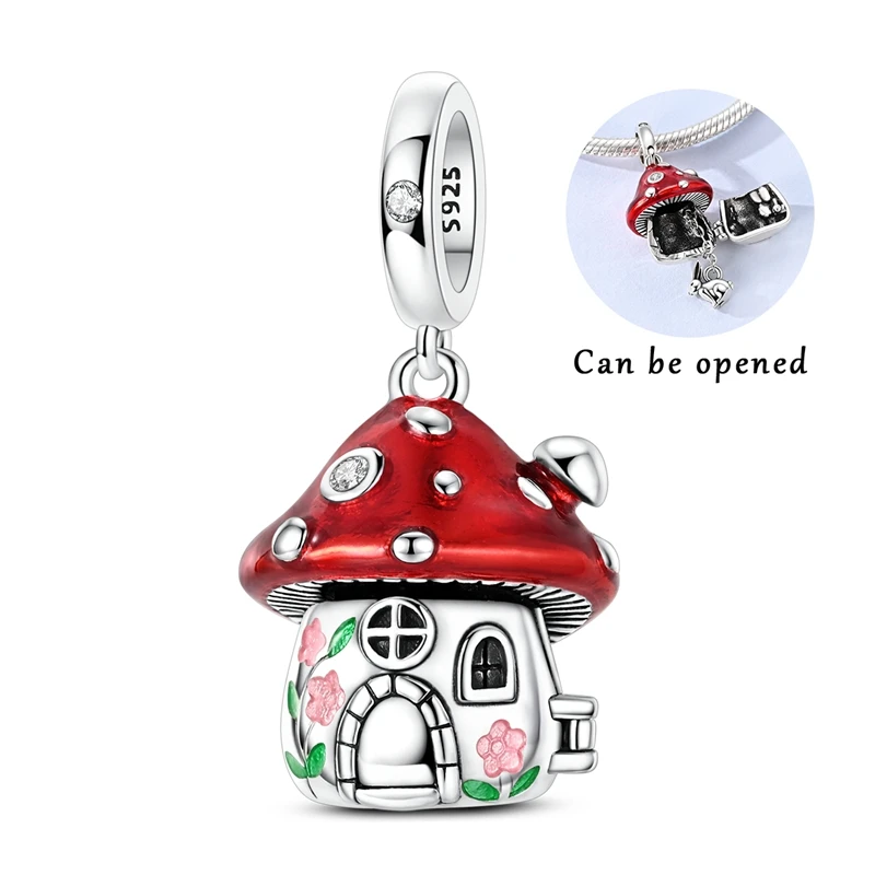 925 Sterling Silver Charms Bead CZ Zircon Openable Mushroom House Dangle Fit Original Bracelet DIY Women Jewelry
925 Sterling Silver Charms Bead CZ Zircon Openable Mushroom House Dangle Fit Original Bracelet DIY Women Jewelry