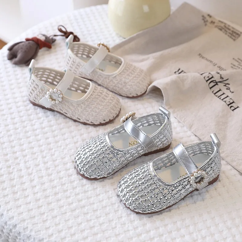 Spring Girl's Sandals Braided Pearl Hook-loop Chic Kid's Flat Shoe Solid Colors Anti-slip Casual Versatile Children Shoes 4-6Y
Spring Girl's Sandals Braided Pearl Hook-loop Chic Kid's Flat Shoe Solid Colors Anti-slip Casual Versatile Children Shoes 4-6Y