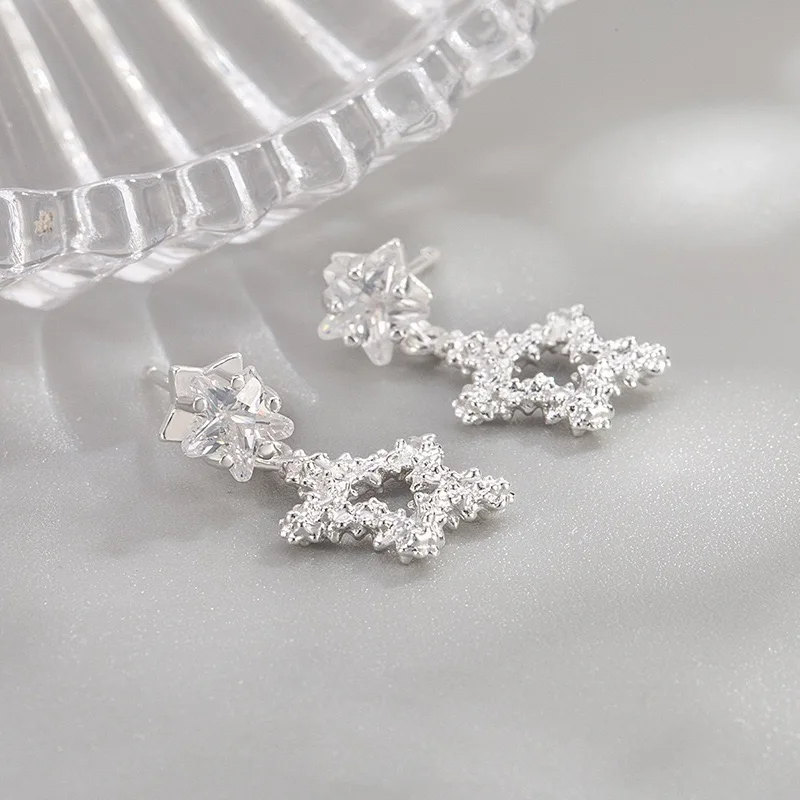 925 Sterling Silver Earrings for Women Geometric Sparckling Star CZ Earring Fashion Jewelry Gift Party Wedding pendientes
925 Sterling Silver Earrings for Women Geometric Sparckling Star CZ Earring Fashion Jewelry Gift Party Wedding pendientes