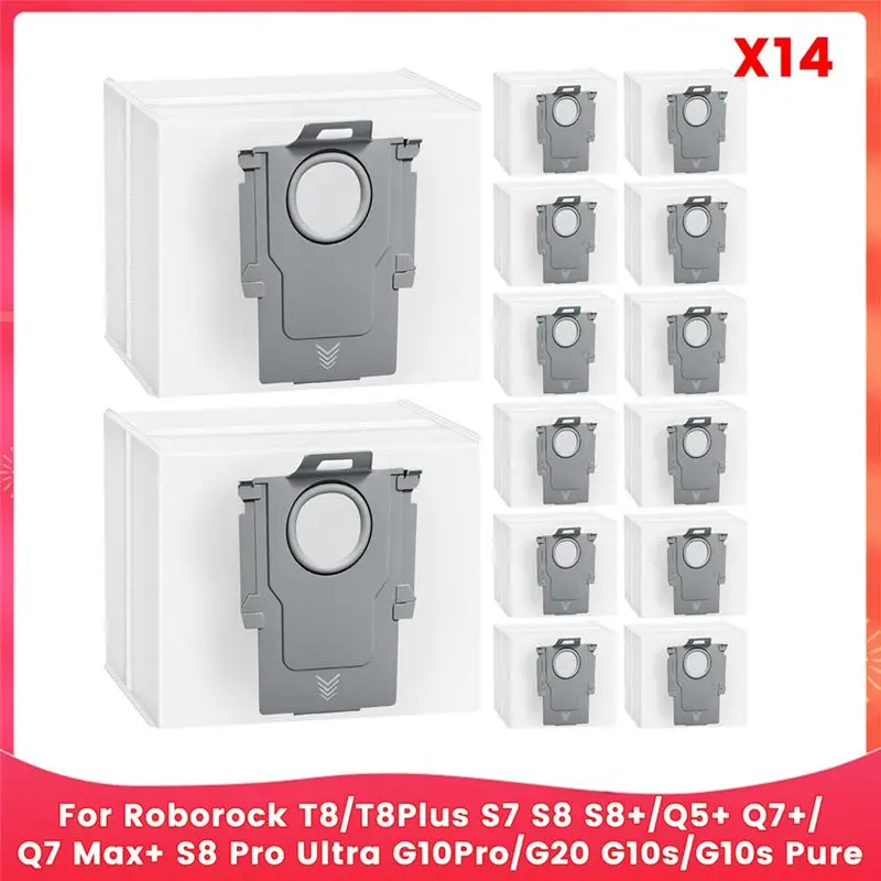 EAS-Dust Bag For Roborock T8/T8plus S7 S8 S8+/Q5+ Q7+/Q7 Max+ S8 Pro Ultra G10pro/G20 G10s/G10s Pure Vacuum Parts 14PCS
EAS-Dust Bag For Roborock T8/T8plus S7 S8 S8+/Q5+ Q7+/Q7 Max+ S8 Pro Ultra G10pro/G20 G10s/G10s Pure Vacuum Parts 14PCS