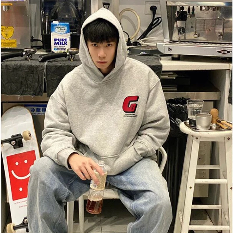 Trendy Korean Style Velvet Hooded Sweatshirt for Men Spring and Autumn New Y2K American Casual Personality Hip-hop Jacket Tops
Trendy Korean Style Velvet Hooded Sweatshirt for Men Spring and Autumn New Y2K American Casual Personality Hip-hop Jacket Tops
