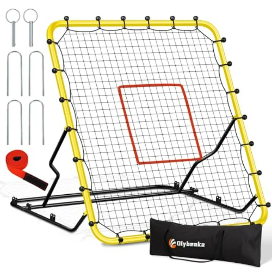 48 x 52 Baseball Softball Rebounder Net with 3 Adjustable Angles - Pitch Back Rebound - Bounce Back Return Net - Fielding Train
48 x 52 Baseball Softball Rebounder Net with 3 Adjustable Angles - Pitch Back Rebound - Bounce Back Return Net - Fielding Train
