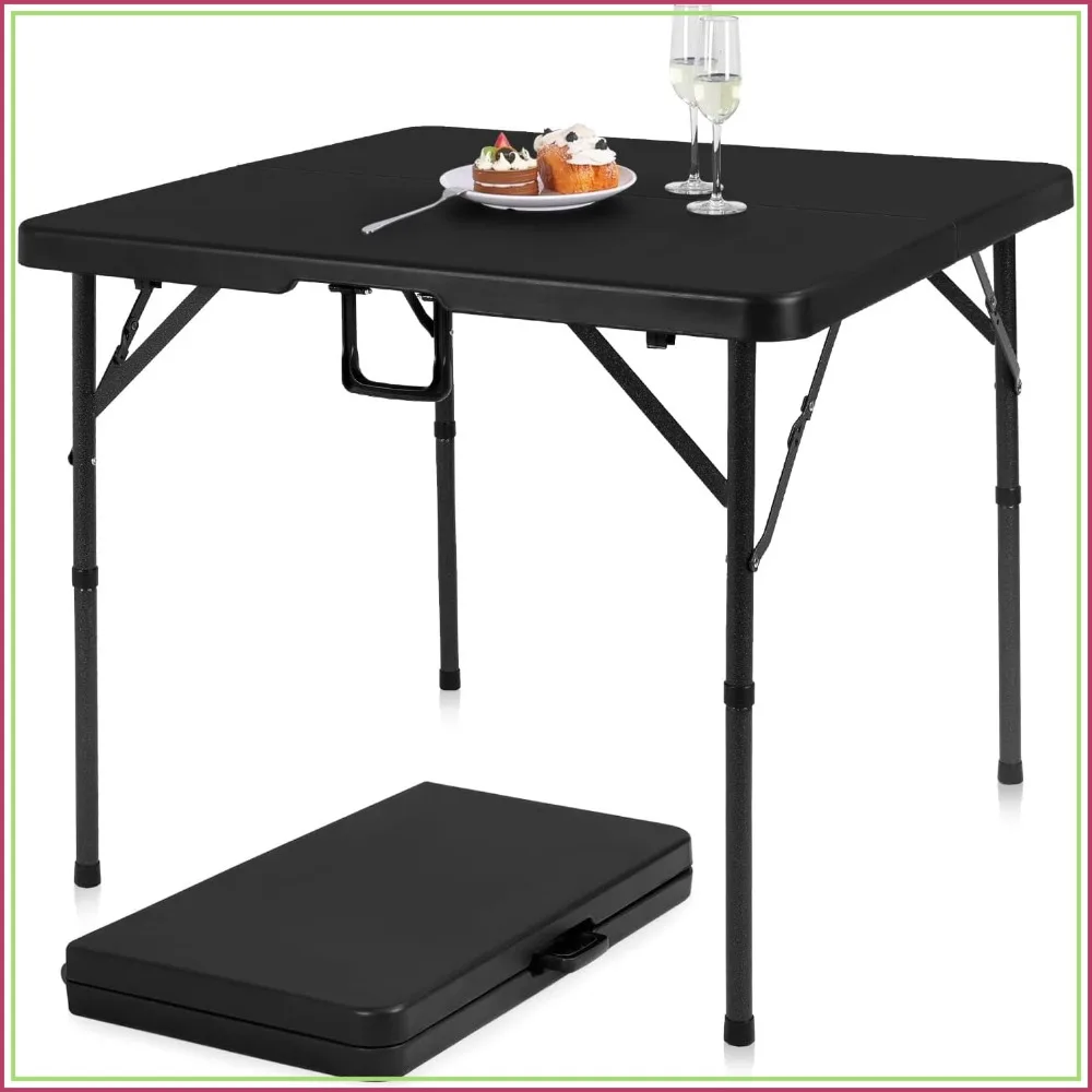 34" Folding Card Table, Square Foldable Plastic Portable with Detachable Legs, Dual Height Adjustable, Heavy-Duty Indoor Outdoor Dining Game Picnic Mahjong Table - Black
34" Folding Card Table, Square Foldable Plastic Portable with Detachable Legs, Dual Height Adjustable, Heavy-Duty Indoor Outdoor Dining Game Picnic Mahjong Table - Black