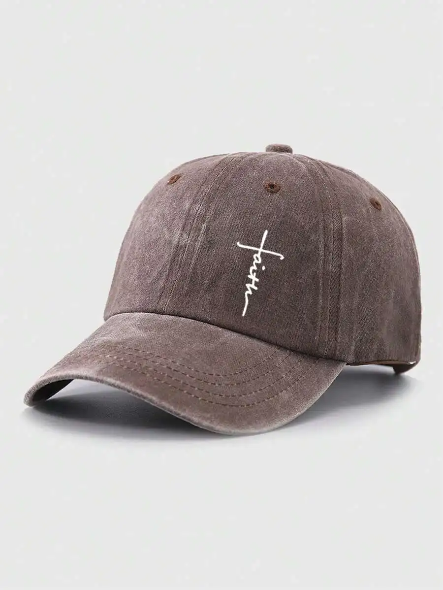 Washed Vintage Faith Print Baseball Cap Solid Color Adjustable Casual Dad Hat Unisex
Washed Vintage Faith Print Baseball Cap Solid Color Adjustable Casual Dad Hat Unisex