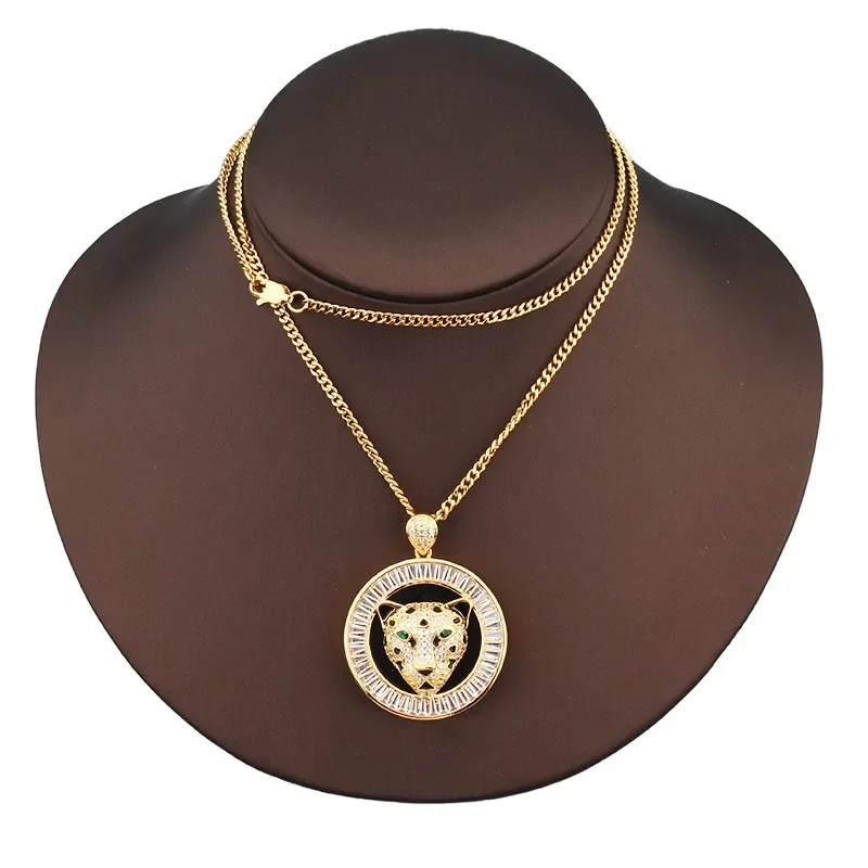 Luxury Brand Fashion Necklace Leopard Head Round Pendant Thick Chain Full Czech Cubic Zircon Silver Color Women Jewelry Gift
Luxury Brand Fashion Necklace Leopard Head Round Pendant Thick Chain Full Czech Cubic Zircon Silver Color Women Jewelry Gift