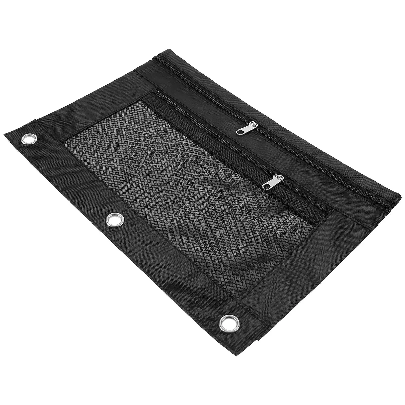 Pencil Case Large Capacity Black Zipper Double Pocket Transparent Window 3 ring Binder Stationery Bag Clips Holder Mesh Pouch
Pencil Case Large Capacity Black Zipper Double Pocket Transparent Window 3 ring Binder Stationery Bag Clips Holder Mesh Pouch