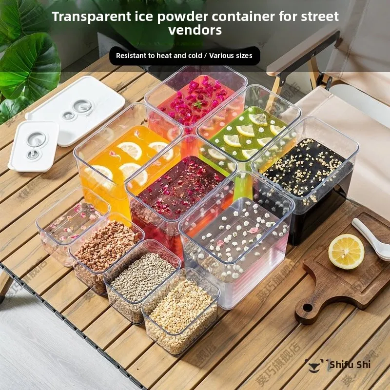 Transparent Icing Bucket Container Small Ingredient Box Stall Special Tool Commercial Fruit Salad Stall Cover Sealed Box Fres...
Transparent Icing Bucket Container Small Ingredient Box Stall Special Tool Commercial Fruit Salad Stall Cover Sealed Box Fres...