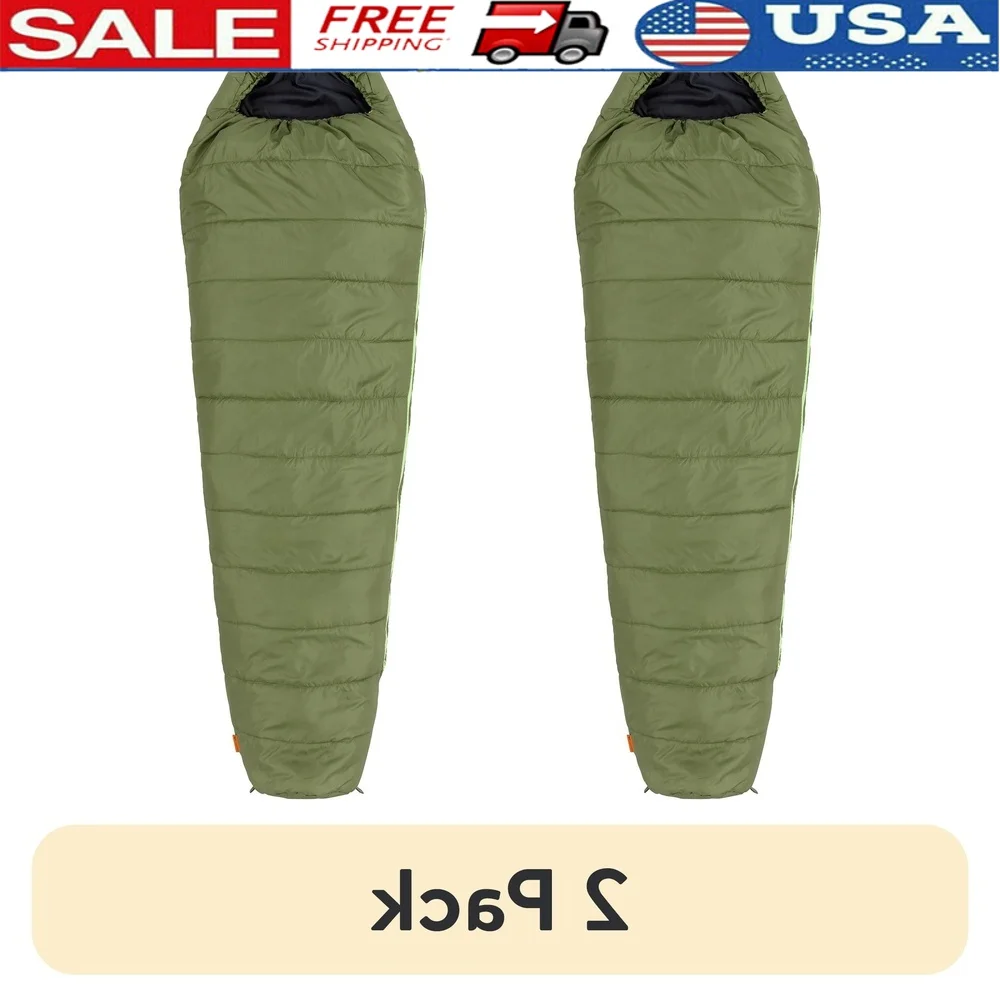 50F Mummy Sleeping Bag 2 Pack Lightweight Compact Adult Hooded Design Insulated Travel Camping Backpacking Waterproof Storage 
50F Mummy Sleeping Bag 2 Pack Lightweight Compact Adult Hooded Design Insulated Travel Camping Backpacking Waterproof Storage