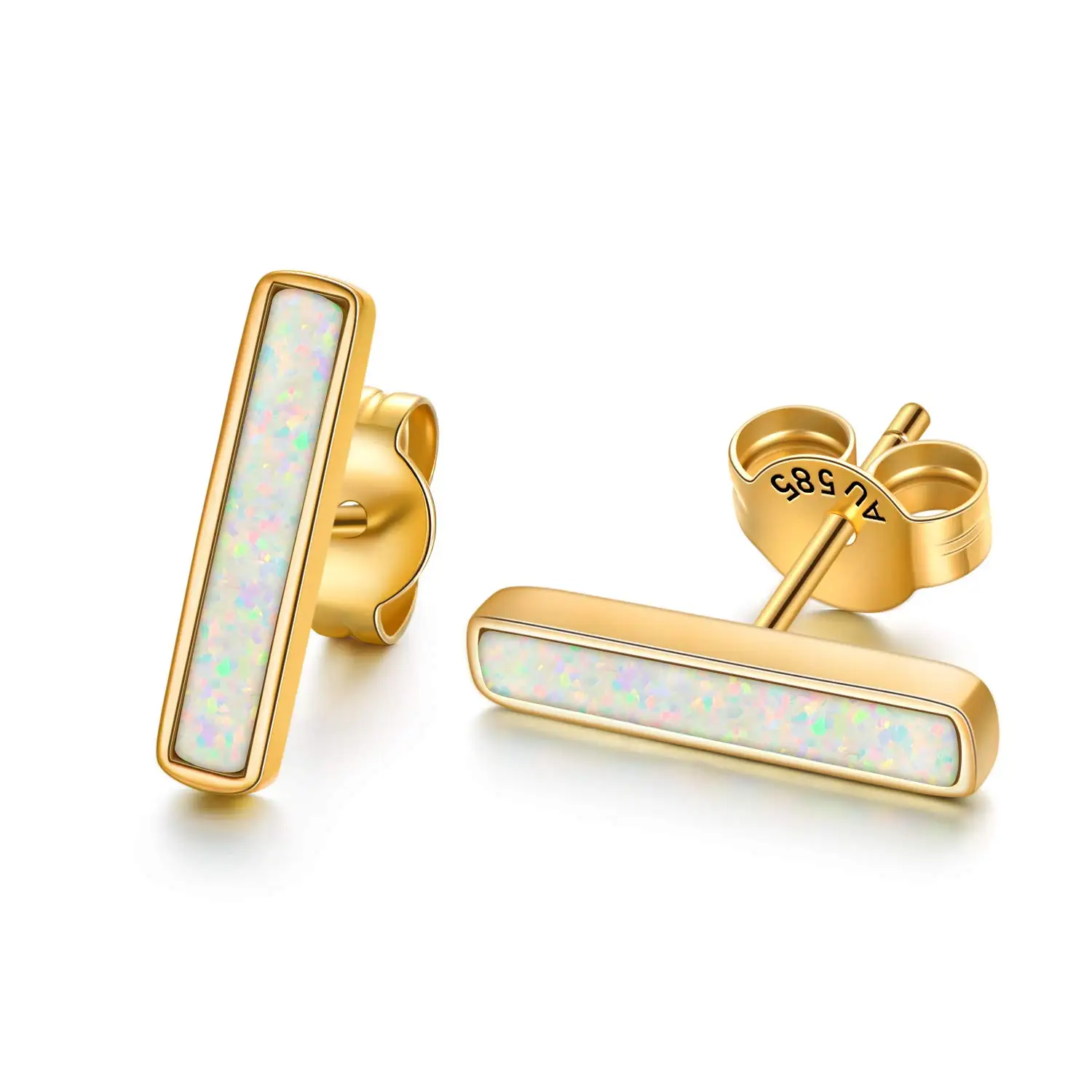 YFN 14K Gold Stud Earrings for Women Yellow Gold Opal Stud Earrings High Polished Gold Birthstone Stud Earrings Jewelry Gift
YFN 14K Gold Stud Earrings for Women Yellow Gold Opal Stud Earrings High Polished Gold Birthstone Stud Earrings Jewelry Gift