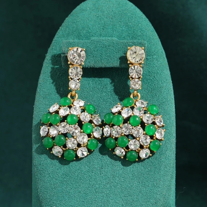 Vintage Green Agate Earrings Rhinestone Flower Ball Pearl Red Glass Gold Color Luxury High Quality Trendy Art Deco Jewelry Gift
Vintage Green Agate Earrings Rhinestone Flower Ball Pearl Red Glass Gold Color Luxury High Quality Trendy Art Deco Jewelry Gift