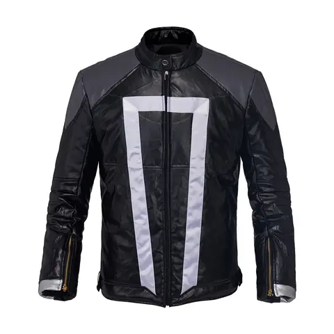 Adult Men Rider Johnny Cosplay Costume Jacket Antihero Ghost Costume Black Rider Jacket Halloween Fashion Costume