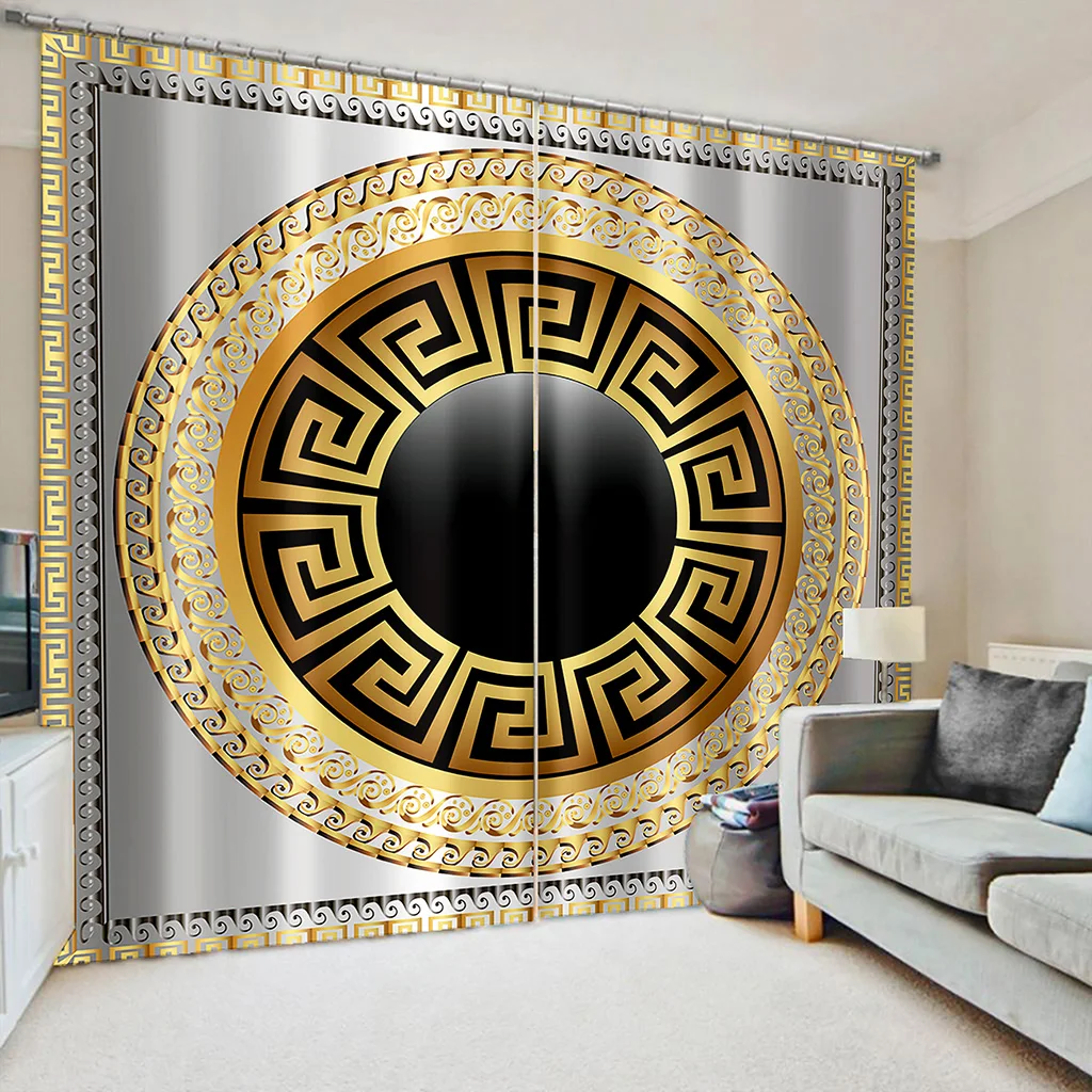 2 Panel Gold Black Curtain Pattern Geometric Curtain for Bedroom Living Room Floor-to-ceiling Window Shutters Blinds Grommet Top
2 Panel Gold Black Curtain Pattern Geometric Curtain for Bedroom Living Room Floor-to-ceiling Window Shutters Blinds Grommet Top