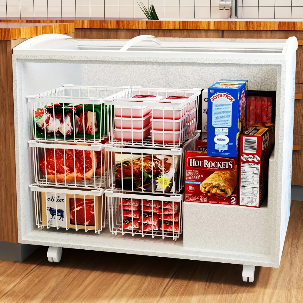 6-Pack Stackable Metal Freezer & Fridge Organizer Bins - Adjustable Snap-Close Lids, Space-Saving Rectangular Containers for Fruits, Vegetables, Meat, Beverages - Reusable Refrigerator Storage Baskets, Fridge Organizers And Storage, Kitchen Organization
6-Pack Stackable Metal Freezer & Fridge Organizer Bins - Adjustable Snap-Close Lids, Space-Saving Rectangular Containers for Fruits, Vegetables, Meat, Beverages - Reusable Refrigerator Storage Baskets, Fridge Organizers And Storage, Kitchen Organization