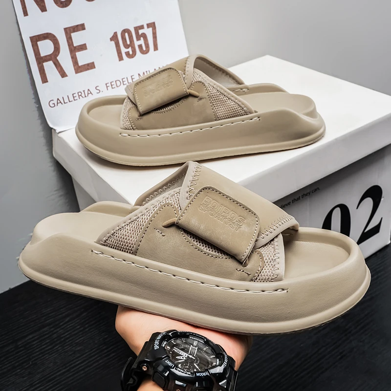 Men's summer breathable slippers high-quality leather thick soled fashionable sandals men's and women's outdoor walking slippers
Men's summer breathable slippers high-quality leather thick soled fashionable sandals men's and women's outdoor walking slippers