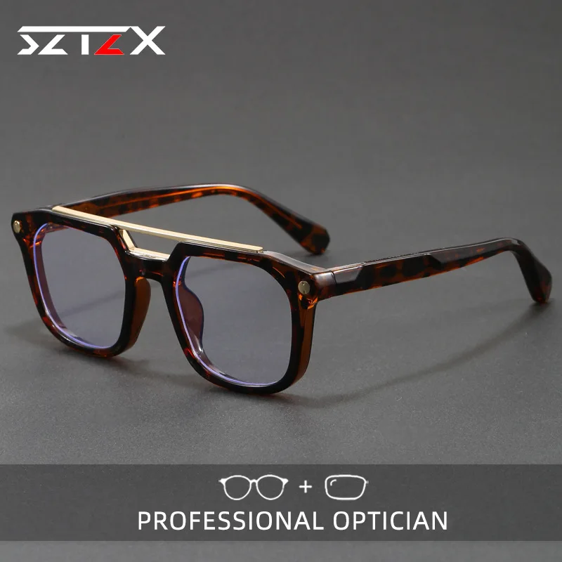 SZTZX Vintage Classic Anti Blue Light Anti-Reflective Men Myopia Glasses Pilot Progressive Prescription Optical Reading Glasses
SZTZX Vintage Classic Anti Blue Light Anti-Reflective Men Myopia Glasses Pilot Progressive Prescription Optical Reading Glasses