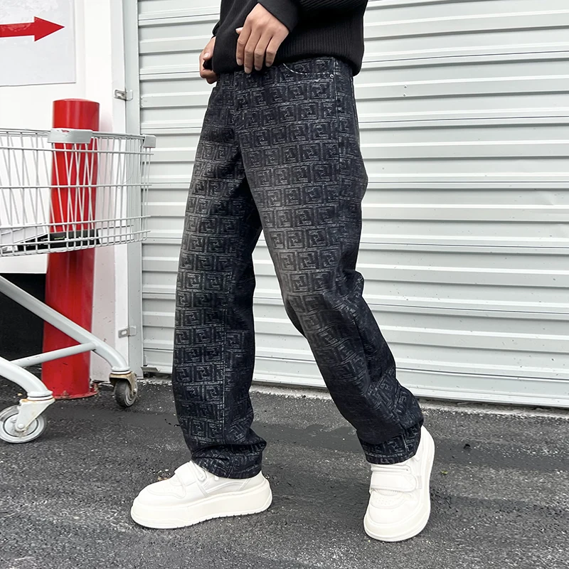 New unisex jeans men women fashion trend light luxury printed American Street straight designer distressed washed denim pants
New unisex jeans men women fashion trend light luxury printed American Street straight designer distressed washed denim pants