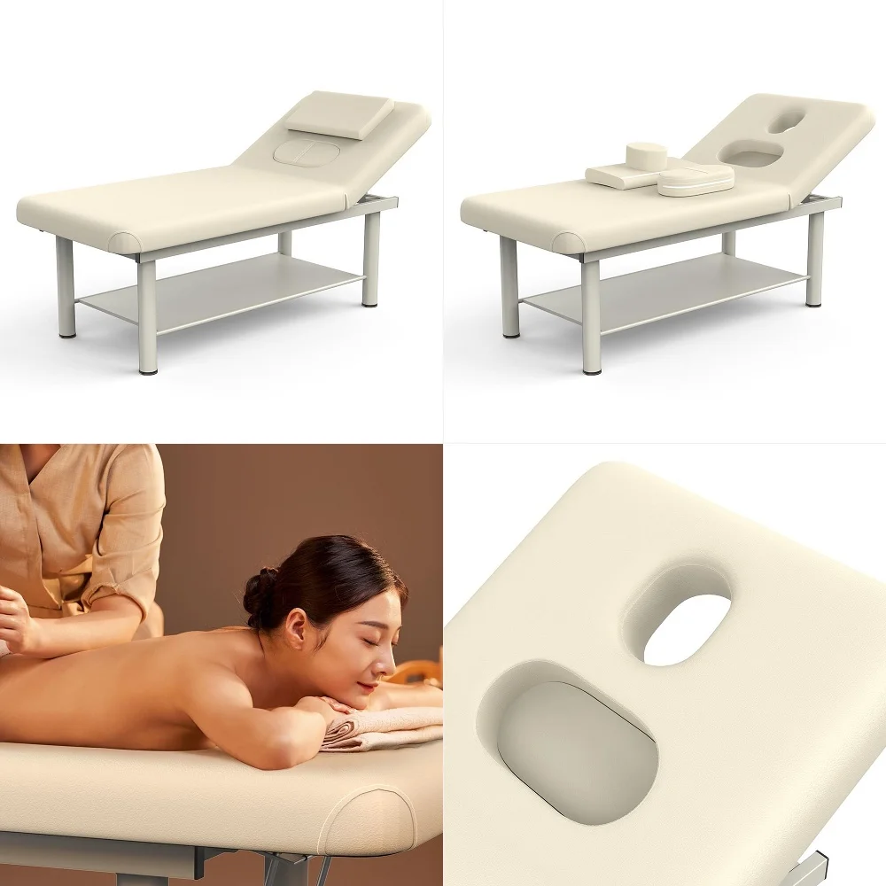 Heavy Duty Professional Stationary Massage Bed with Backrest and Metal Frame, PU Leather
Heavy Duty Professional Stationary Massage Bed with Backrest and Metal Frame, PU Leather