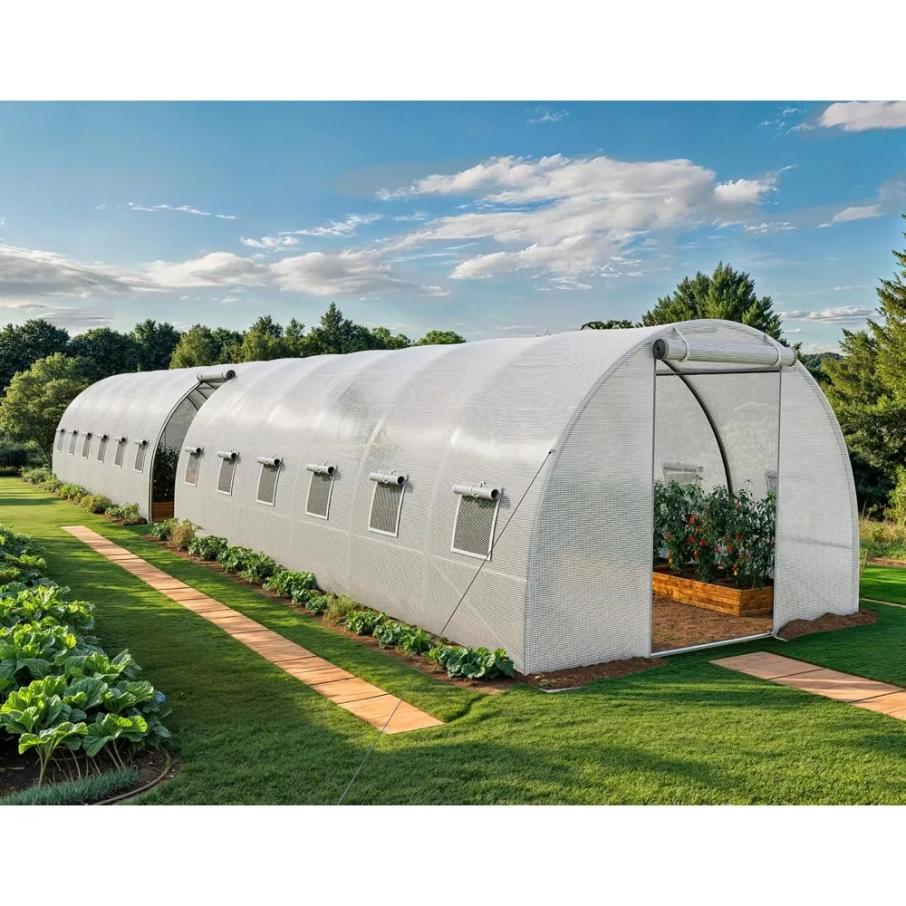 44x10x7ft Greenhouse Extra Large Heavy Duty 4 Zipper Doors Outdoor Greenhouses 24 Windows Walk in Tunnel Green House Plant Garde
44x10x7ft Greenhouse Extra Large Heavy Duty 4 Zipper Doors Outdoor Greenhouses 24 Windows Walk in Tunnel Green House Plant Garde