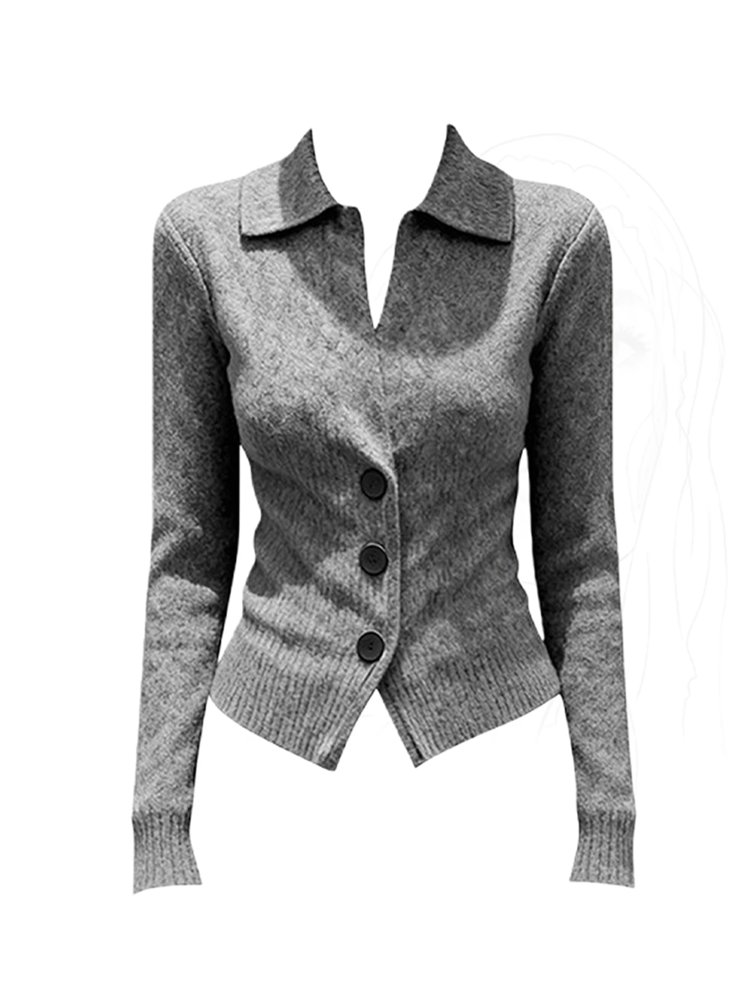 Женский серый вязаный кардиган, свитер Y2k, винтажный свитер 2000-х годов, элегантный модный джемпер с v-образным вырезом и длинными рукавами для женщин, осень-зима
Женский серый вязаный кардиган, свитер Y2k, винтажный свитер 2000-х годов, элегантный модный джемпер с v-образным вырезом и длинными рукавами для женщин, осень-зима