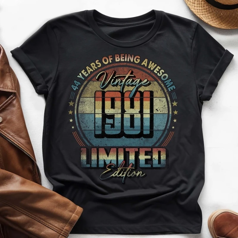 44 Years of Being Awesome Винтажная рубашка на 44-й день рождения Винтажная рубашка 1981 года Летние хлопковые футболки Футболки с графическим рисунком Повседневный стиль
44 Years of Being Awesome Винтажная рубашка на 44-й день рождения Винтажная рубашка 1981 года Летние хлопковые футболки Футболки с графическим рисунком Повседневный стиль