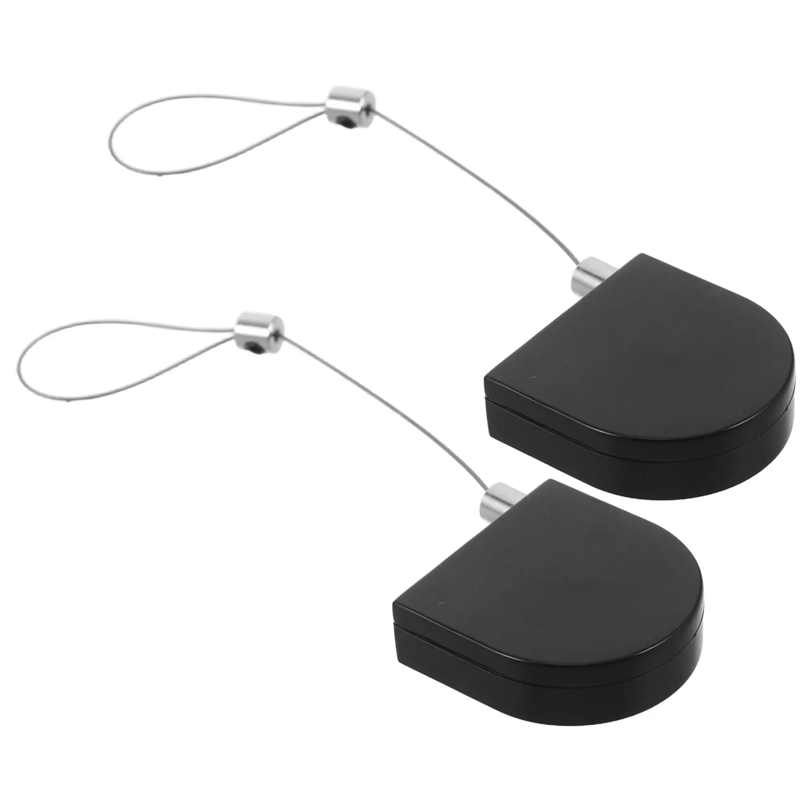 2Pcs Jewelry Anti-Theft Box Retractable Safety Tether Telescopic Cable Lock Security Display Showcase Remote Rescue Wire Lock