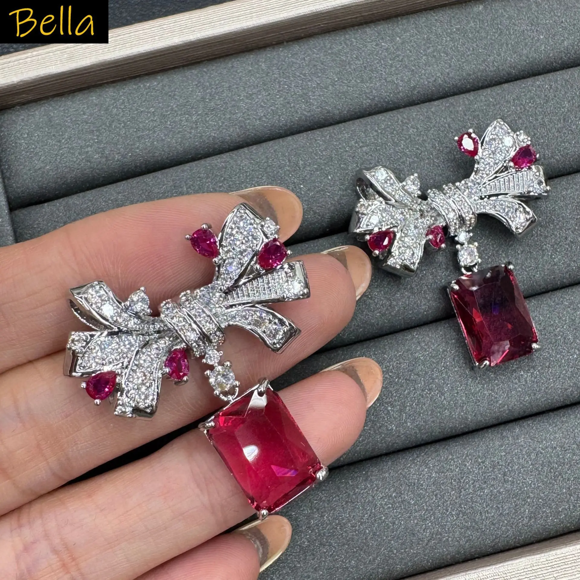 cute shiny earrings bowknot silver color zirconia red pink white block drop earrings for women girls gift sweet jewelry party
cute shiny earrings bowknot silver color zirconia red pink white block drop earrings for women girls gift sweet jewelry party