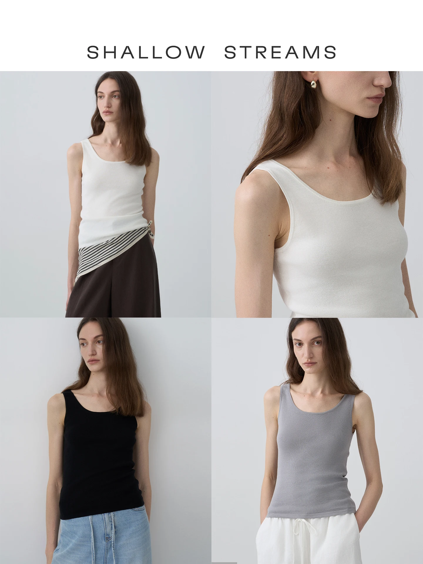 Comfortable Summer U-Neck Silk Vest for Women by Shallow Streams Lyrical Sea Style Versatile Lightweight round Neck Vest
Comfortable Summer U-Neck Silk Vest for Women by Shallow Streams Lyrical Sea Style Versatile Lightweight round Neck Vest