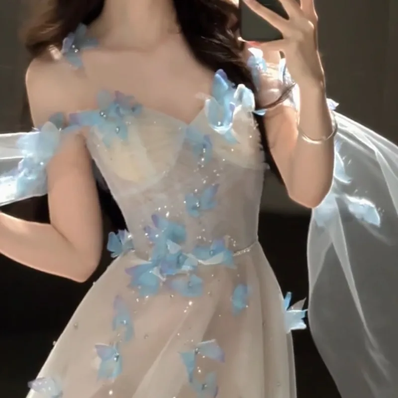 Super Fairy Fairy light blue A-line Evening Gown Dresses Fashion butterfly Wedding Dress Simple Photo Shoot Birthday Party Dress
Super Fairy Fairy light blue A-line Evening Gown Dresses Fashion butterfly Wedding Dress Simple Photo Shoot Birthday Party Dress