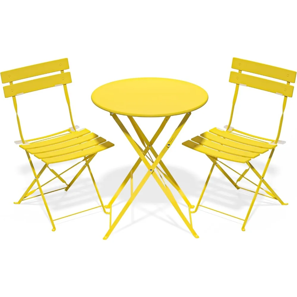 3 Piece Bistro Set, Folding Patio Furniture Set, Outdoor Table and Chairs Set for Patio, Garden, Balcony and Poolside, Yellow
3 Piece Bistro Set, Folding Patio Furniture Set, Outdoor Table and Chairs Set for Patio, Garden, Balcony and Poolside, Yellow