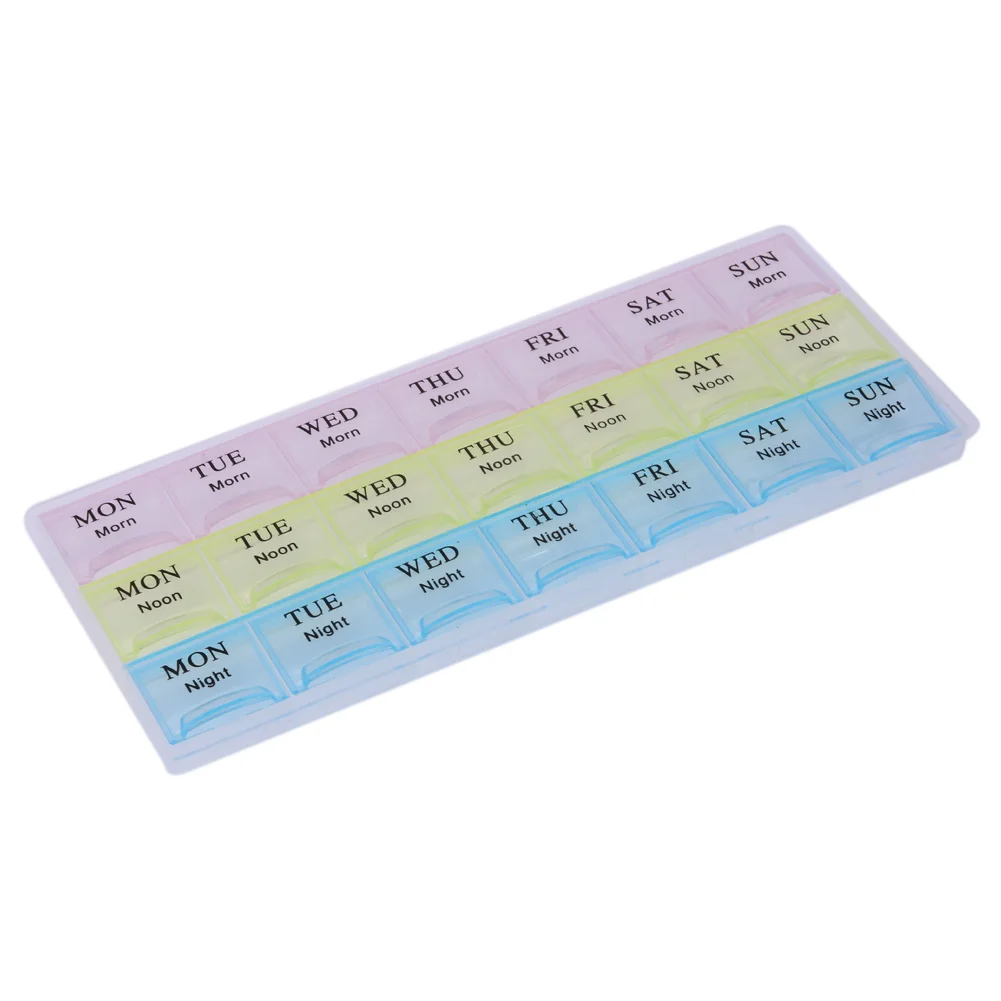 Weekly Pill Organizer 21 Compartments Organizer Daily Pill Case Travel Pill Organizer for Vitamin Fish Oil Supplements
Weekly Pill Organizer 21 Compartments Organizer Daily Pill Case Travel Pill Organizer for Vitamin Fish Oil Supplements