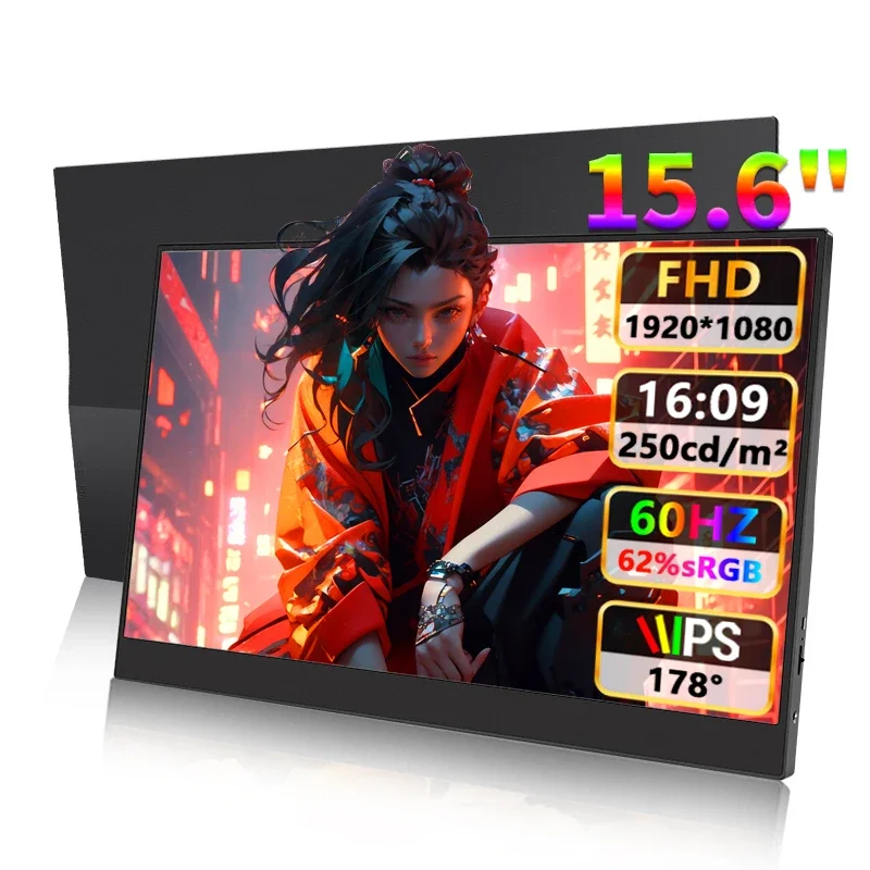 Portable Monitor 15.6'' FHD 1080P Ultra-thin gaming monitor Built-in speaker HDR Plug & Play External Monitor for Laptop PC Mac
Portable Monitor 15.6'' FHD 1080P Ultra-thin gaming monitor Built-in speaker HDR Plug & Play External Monitor for Laptop PC Mac