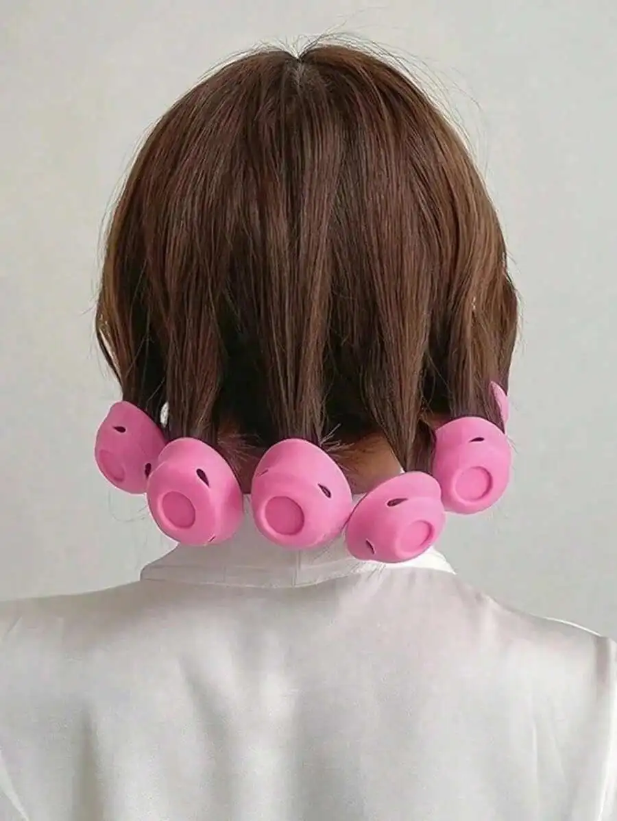 Pink Silicone Hair Curlers No Heat Damage Portable Easy Use For Short Medium Hair
Pink Silicone Hair Curlers No Heat Damage Portable Easy Use For Short Medium Hair