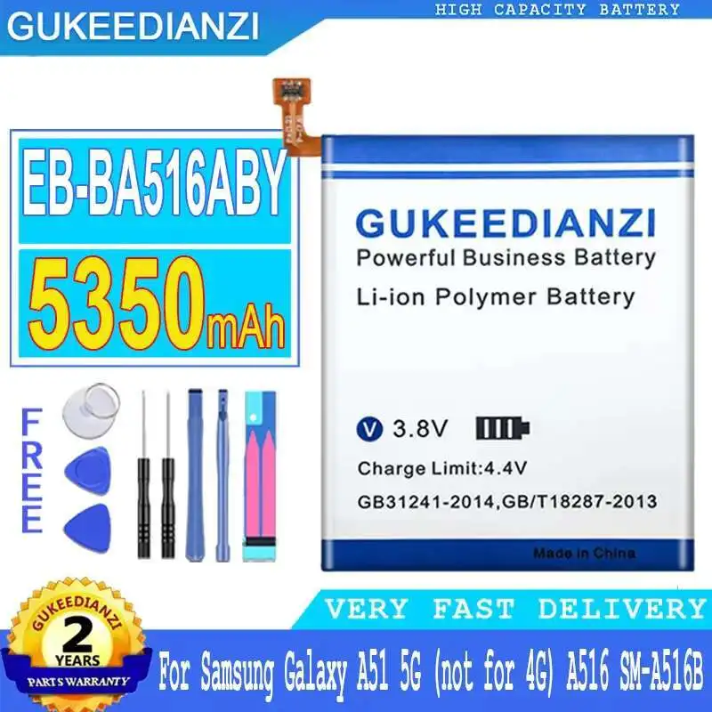 Mobile Phone Battery EB-BA516ABY 5350Mah For Samsung Galaxy A51 5G Not 4G A516 SM-A516B DS SM-A5160 Accumulator
Mobile Phone Battery EB-BA516ABY 5350Mah For Samsung Galaxy A51 5G Not 4G A516 SM-A516B DS SM-A5160 Accumulator