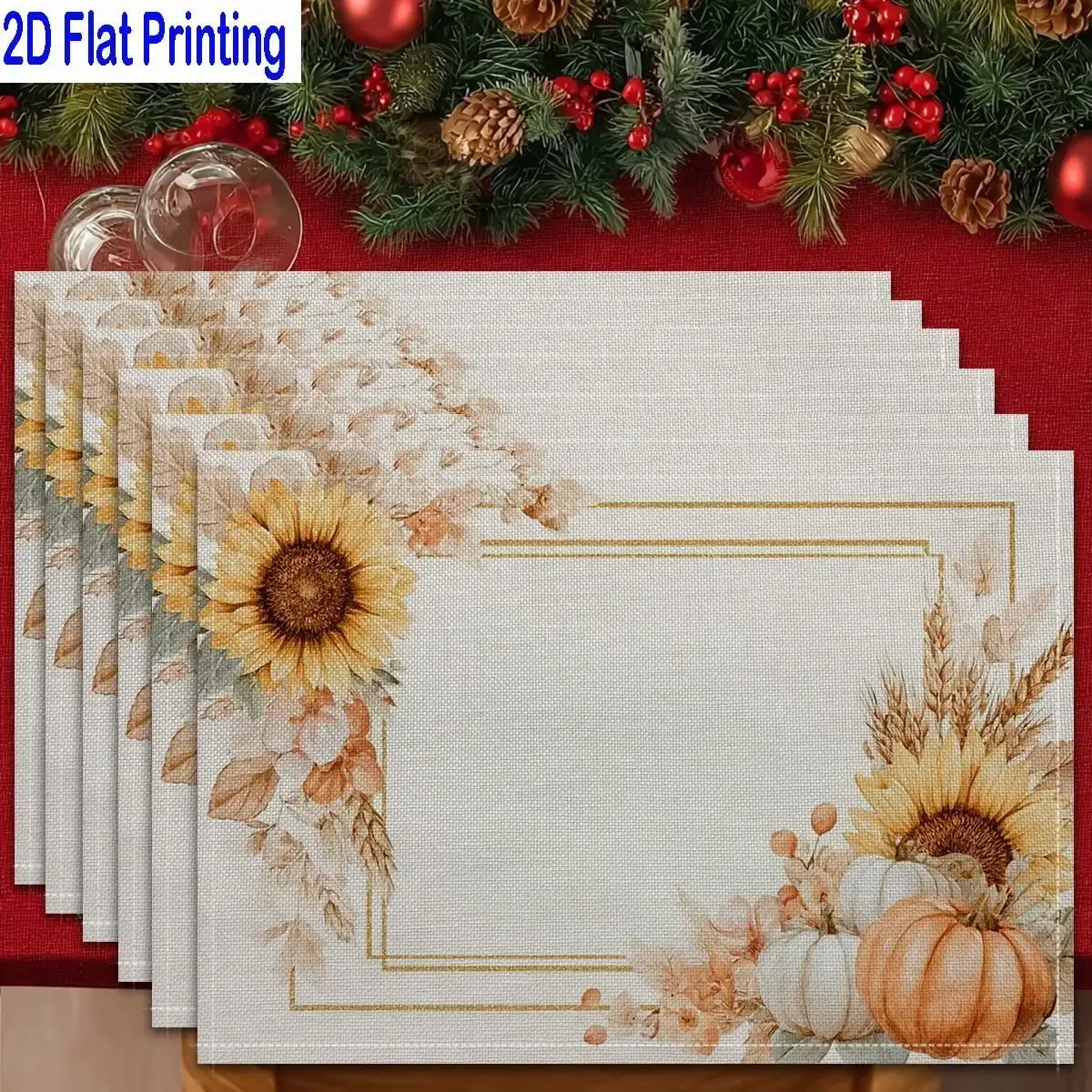 4PCs 2D Flat Printed Watercolor Sunflower Pumpkins Autumn Theme Table Mats, Placemats, Heat-Resistant Kitchen Table Mats, Home Restaurant Table Mats, Outdoor Picnic Table Cloth Mats, Etc
4PCs 2D Flat Printed Watercolor Sunflower Pumpkins Autumn Theme Table Mats, Placemats, Heat-Resistant Kitchen Table Mats, Home Restaurant Table Mats, Outdoor Picnic Table Cloth Mats, Etc