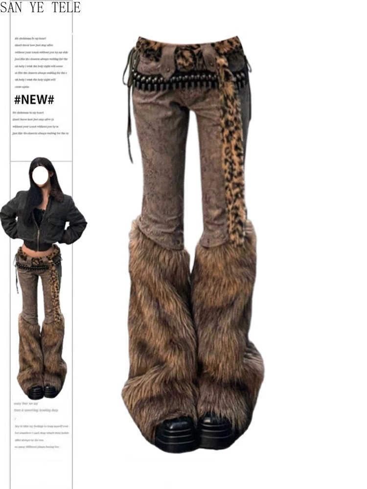 Imitation Fur Patchwork Corduroy Micro-flared Jeans Women Autumn Winter New Vintage Y2k Low Waist Trousers Fashion Trendy Pant
Imitation Fur Patchwork Corduroy Micro-flared Jeans Women Autumn Winter New Vintage Y2k Low Waist Trousers Fashion Trendy Pant
