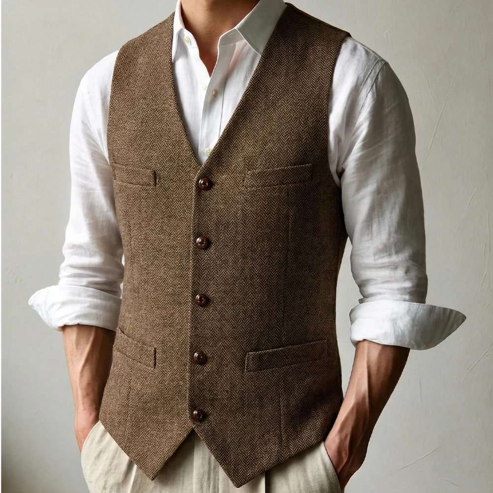 В НАЛИЧИИ: Мужской жилет с V-образным вырезом, твидовый, ретро, шерстяной, в елочку, для выпускного вечера и свадьбы
В НАЛИЧИИ: Мужской жилет с V-образным вырезом, твидовый, ретро, шерстяной, в елочку, для выпускного вечера и свадьбы