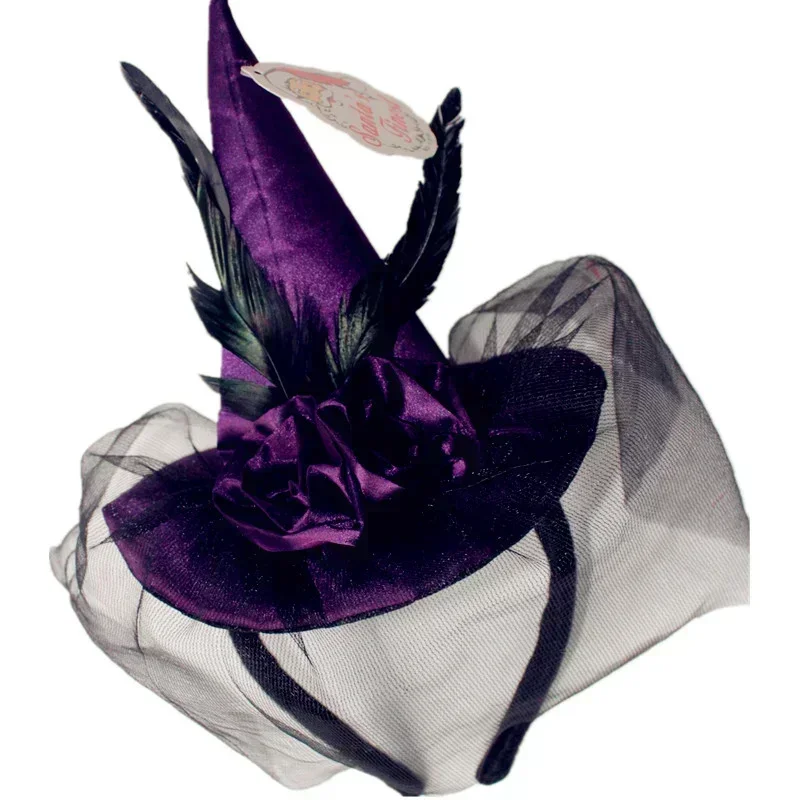 Carnival Party Halloween Dance Products Witch Hat Headband Retro High-end Headband Mesh Feather Style
Carnival Party Halloween Dance Products Witch Hat Headband Retro High-end Headband Mesh Feather Style