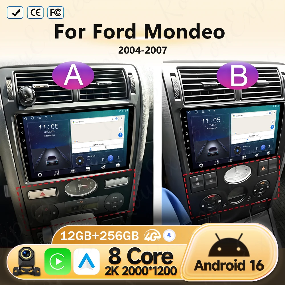 Car Radio For Ford Mondeo 2004 - 2007 Carplay Android Auto Stereo Player Navigation Intelligent Systems Auto 5G WIFI Screen DVD
Car Radio For Ford Mondeo 2004 - 2007 Carplay Android Auto Stereo Player Navigation Intelligent Systems Auto 5G WIFI Screen DVD