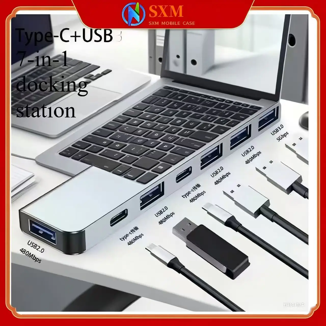 TypeC Docking Station USB3.0 Dual Port Docking Station Splitter Hub All-in-One Computer Tablet Connecting Mouse and Keyboard
TypeC Docking Station USB3.0 Dual Port Docking Station Splitter Hub All-in-One Computer Tablet Connecting Mouse and Keyboard