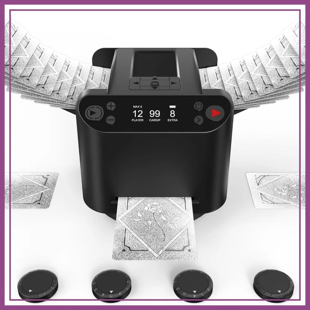 2026 Automatic 3-in-1 Card Shuffler & Dealer, 4 Remotes, 1-2 Decks, 12 Players, Rechargeable for Poker, Phase 10, Texas Hold'em
2026 Automatic 3-in-1 Card Shuffler & Dealer, 4 Remotes, 1-2 Decks, 12 Players, Rechargeable for Poker, Phase 10, Texas Hold'em