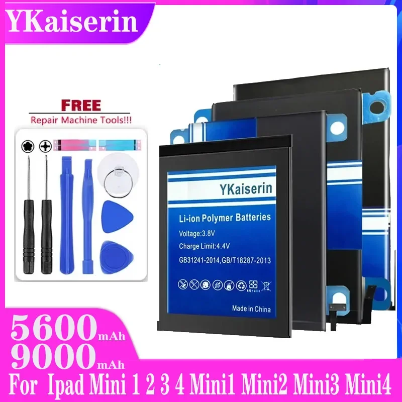 YKaiserin Battery for Ipad Mini 1 2 3 4 Mini1 Mini2 Mini3 Mini4 A1432 A1454 A1455 A1538 A1550 A1489 A1490 A1491 A1599 Bateria NO
YKaiserin Battery for Ipad Mini 1 2 3 4 Mini1 Mini2 Mini3 Mini4 A1432 A1454 A1455 A1538 A1550 A1489 A1490 A1491 A1599 Bateria NO
