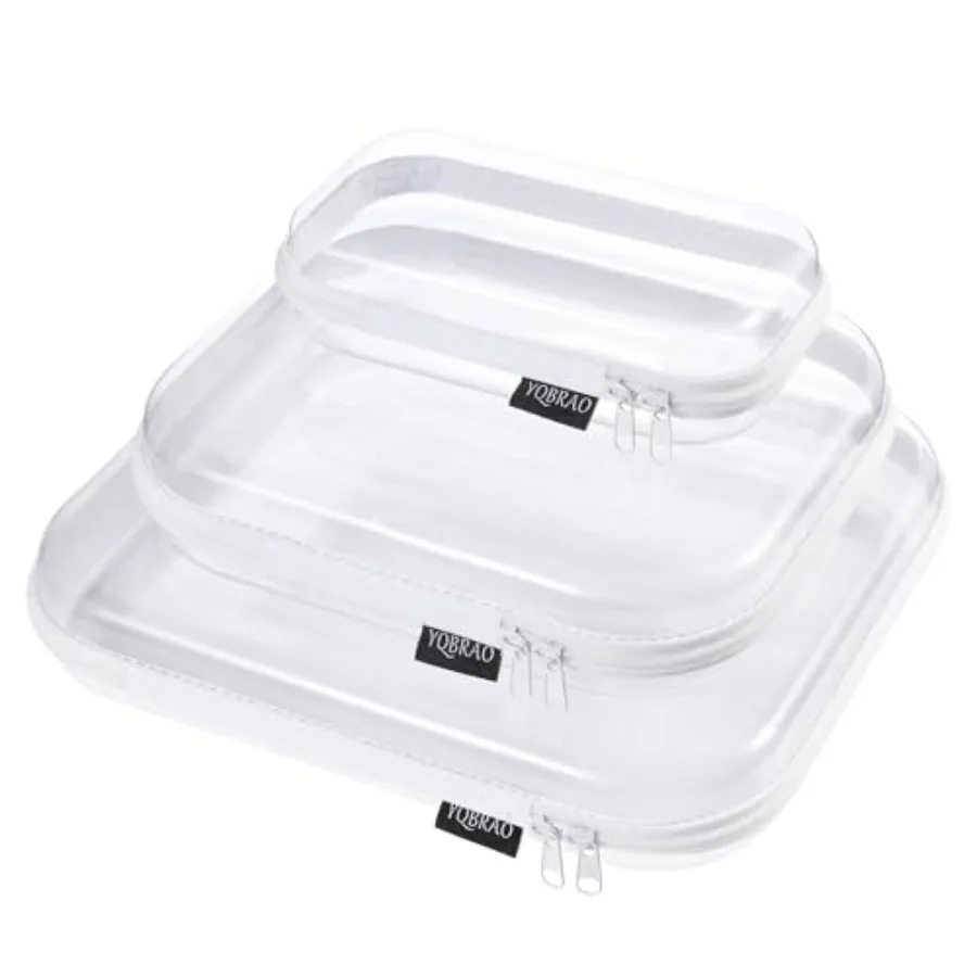 3-Pack Clear Hard She Zipper Case, 1.2 Heavy-Duty Crush-Proof Makeup Bag, Multi-Size Set L+M+S for Diaper Bag Organizer, Toys,
3-Pack Clear Hard She Zipper Case, 1.2 Heavy-Duty Crush-Proof Makeup Bag, Multi-Size Set L+M+S for Diaper Bag Organizer, Toys,