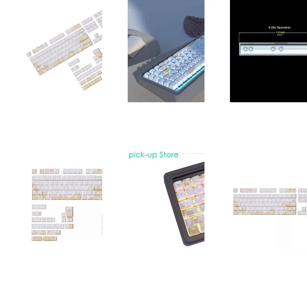 Q5WA PBT Backlit Keycaps, Double Shot Embroidery Keycap Set, Five Sided Dye Subbed