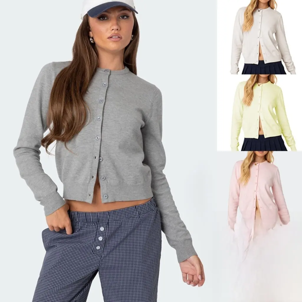 Women's Solid Color Button Cardigan Long Sleeve Wool Blend Autumn Winter Fashion Commuter Sweater for plus Size Ladies
Women's Solid Color Button Cardigan Long Sleeve Wool Blend Autumn Winter Fashion Commuter Sweater for plus Size Ladies