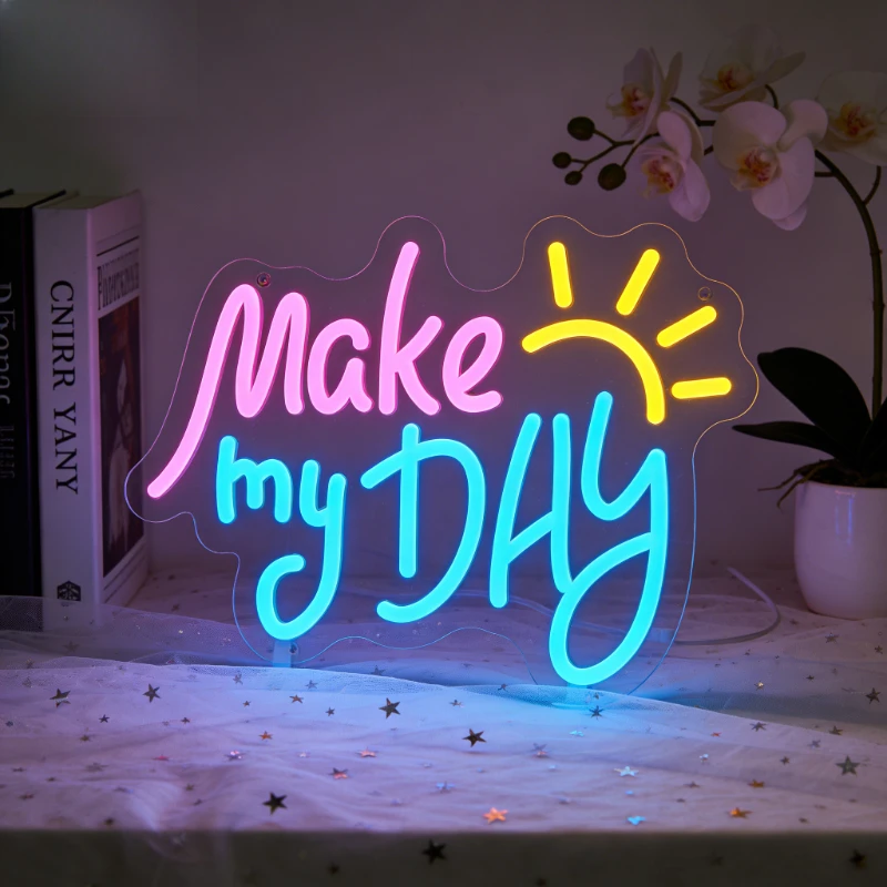 Make My Day Sun LED Neon Sign Inspirational Quote Light for Home Bedroom Cafe Art Decoration Motivational Wall Art Gift
Make My Day Sun LED Neon Sign Inspirational Quote Light for Home Bedroom Cafe Art Decoration Motivational Wall Art Gift